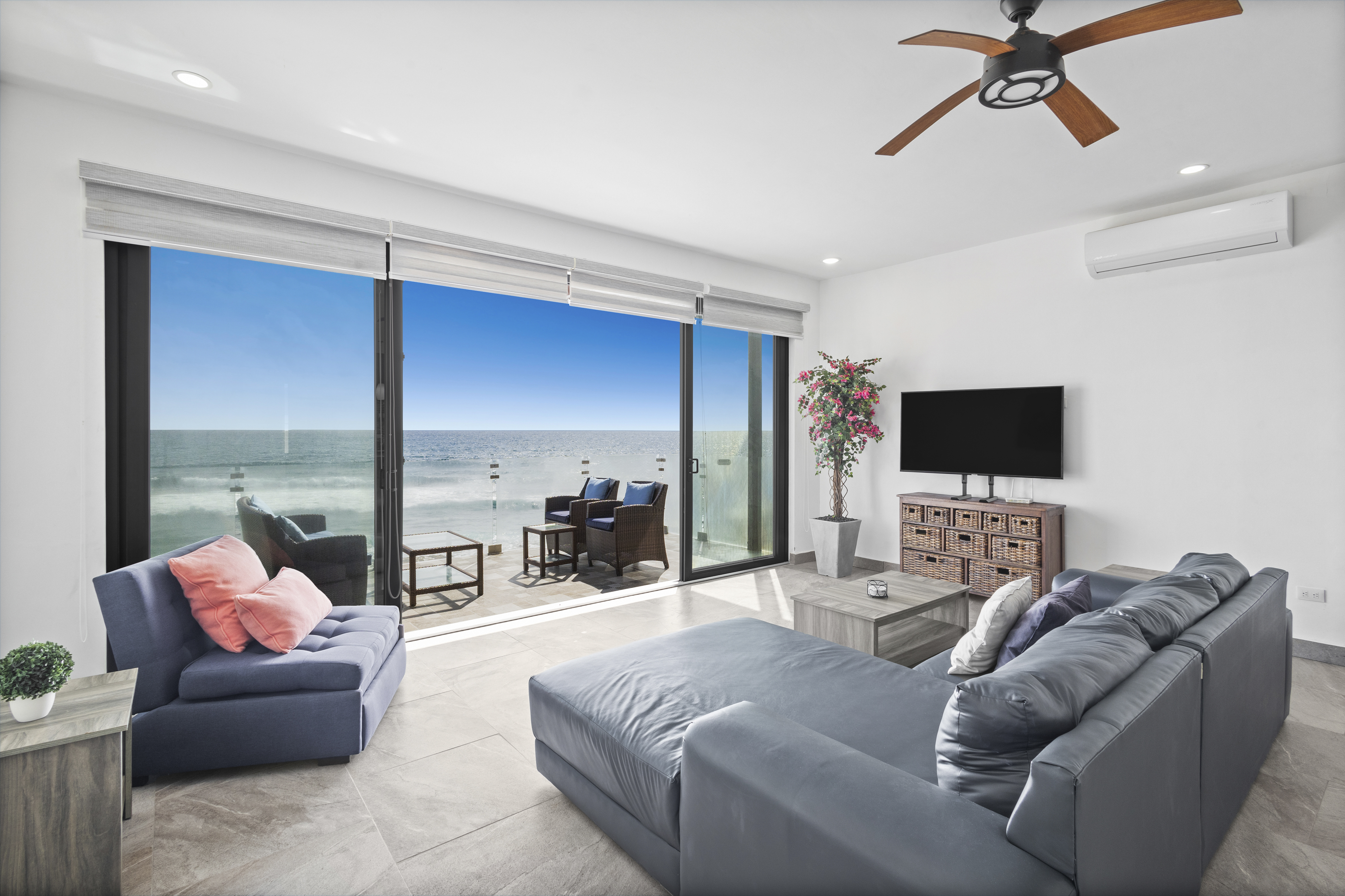 Living Space at the Ocean Front Condo